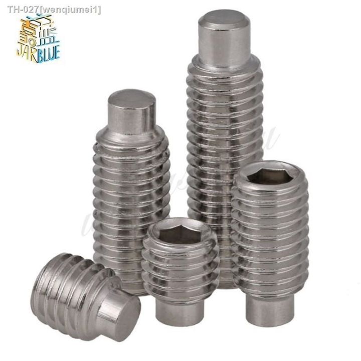 gb79-304-stainless-steel-din915-m3-m4-m5-m6-m8-male-terminal-set-bolt-grub-convex-end-screw-inner-hexagonal-hex-socket-headless