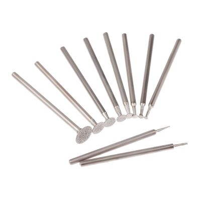 10Pcs 2.35mm Shank Diamond Mounted Point Grinding Head Stone Jade Carving Polishing Engraving Tools Dremel Accesories