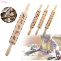 FunToys หมุดกลิ้งสลักลายนูนหมุดม้วนทำจากไม้เครื่องมือ DIY สำหรับทำเองหรือทำจากคุ้กกี้คริสต์มาสหมุดม้วนทำจากไม้สลักลายนูนเครื่องมือ DIY สำหรับ FY-MY โฮมเมดหรือคุ้กกี้คริสต์มาส