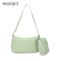 【CW】Women Shoulder Bag Fashion PU Leather Composite Bags Solid Color Zipper Designer Elegant Ladies Handbag For Outdoor