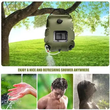 Camping Shower Bag, Solar Heating Portable Shower Bag 40L/10 Gallon Camp  Shower Removable Hose & Switchable Shower Head
