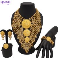 【CW】 Fashion Gold Color Jewelry Sets African Bridal Big sets Necklace Earings Wedding Gifts