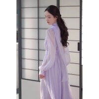 Ao Dai ฤดูใบไม้ผลิปีแรกรูปแบบใหม่ของการออกแบบเสื้อผ้าผู้หญิงความรู้สึกความรักครั้งแรกขนาดเล็กย้อนยุคอ่อนโยนซุปเปอร์นางฟ้าอารมณ์ชุดสีม่วง