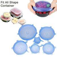 【hot】 6Pcs Silicone Cover Fresh-keeping Stretch Lid Reusable Airtight OrganizationTool Stretchy Wrap Storage Cookware