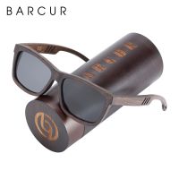 BARCUR แว่นตากันแดดโพลาไรซ์แว่นกันแดดกรอบไม้สีน้ำตาลสำหรับผู้ชายผู้หญิงวินเทจ Oculos De Sol Lunette De Sol