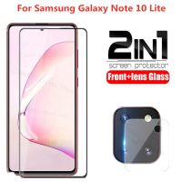 กระจกป้องกัน2in1สำหรับ Galaxy Note 10 Lite ตัวป้องกันหน้าจอพร้อมเลนส์กล้องบน Samsung Note 10 Lite 2020 Sm-n770f 6.7 Glass