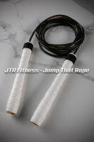 Jump Rope PVC 5mm - เชือกกระโดดพีวีซี หนา 5มม - White Grip Handles 18cm ด้ามขาว - ปรับความยาวได้