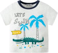 Boys Girls Short Sleeve T-Shirts Top Tee Toddler Kids Baby Boys Girls Cartoon Summer Beach Short Sleeve Crewneck