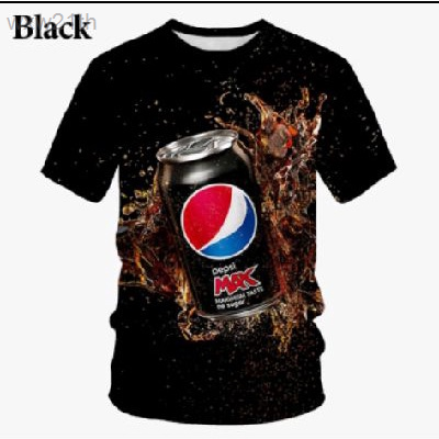 2023 Mens Summer Fashion Pepsi 3d Printing Casual Short Sleeve T-shirt Unisex