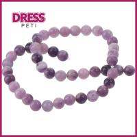 PETI DRESS 47 PCS เรียบเนียน ลูกปัดหินธรรมชาติ สีม่วงสีม่วง ขัดเงาเงางาม ลูกปัดอัญมณีธรรมชาติ ทำเครื่องประดับ DIY 8mm คะ ลูกปัดกึ่งมีค่า กำไลข้อมือสร้อยข้อมือ