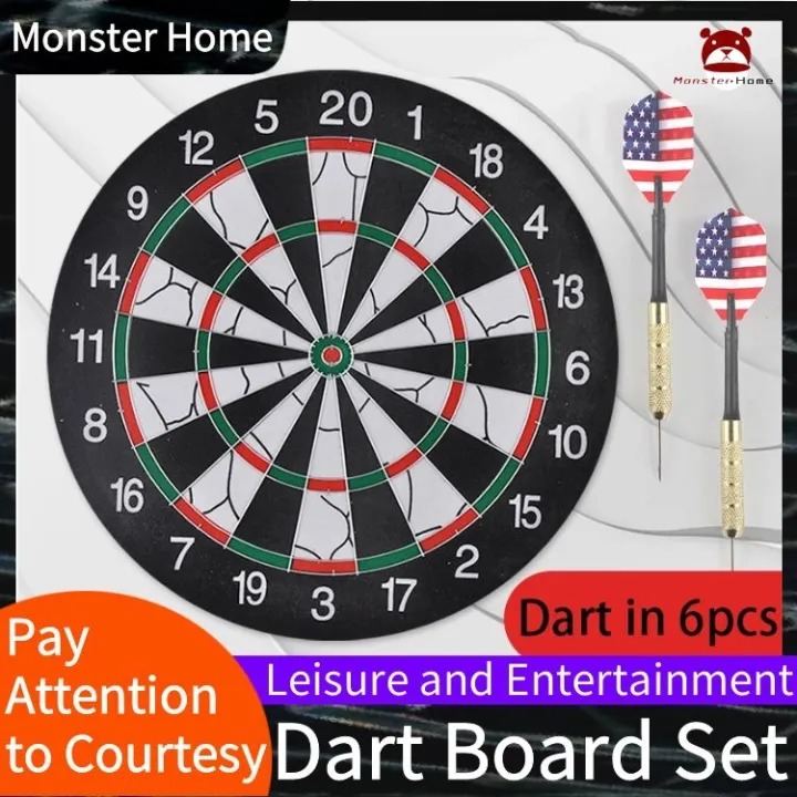 【Free 6 Darts】Dart Board Set Original Dart Board Bristle Diamond Wire