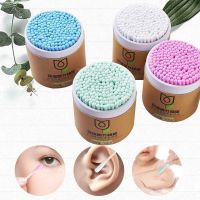 【jw】◕  200pcs Double-sided Cotton Swab Wood Sticks Ears Deep Cleansing Oral Swabs Glue Microbrush Buds