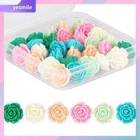 YESMILE 30pcs น่ารักน่ารักๆ หมุดกดดอกไม้ การตกแต่งสำนักงาน สีสันสดใส หมุดกระดานไม้ก๊อก ทนทานต่อการใช้งาน ตะปูหัวแม่มือ ออฟฟิศสำหรับทำงาน