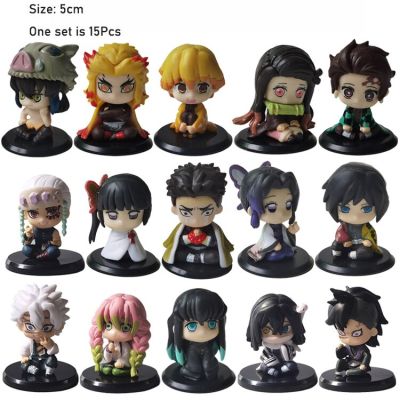 5 ชิ้น/หลาย อะนิเมะ Demon Slayer น่ารักรูป Tanjiro Yu Nezuko Shinobu เครื่องประดับโต๊ะ