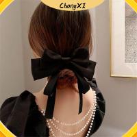 CHONGXI วินเทจ สาวหวาน อุปกรณ์ตกแต่งผม กิ๊บติดผมโบว์ Barrettes แต่งหน้า ผู้หญิงซาติน scrunchie กิ๊บติดผม