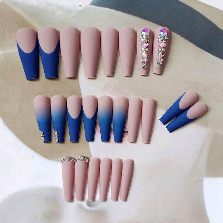 blue-french-ballerina-false-nails-gradual-change-rhinestones-fake-nails-wearable-press-on-nails