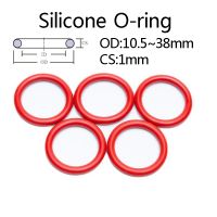 100 Buah Cincin O Karet Silikon Merah CS 1Mm Gasket Segel O-ring Diameter Luar 10.5-38Mm