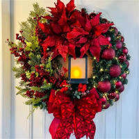 Door Decoration Wall Staircase Party Balcony Window Garden Fireplace Bow Red Flower