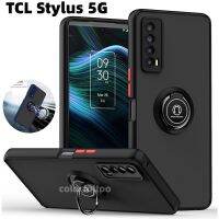 กันกระแทกเกราะ Case สำหรับ TCL Stylus 5กรัม20 XE 20XE ปลอกเคลือบใสฮาร์ดพีซีซิลิโคนโทรศัพท์ Case โลหะรถผู้ถือแหวนกันชนป้องกันปกหลัง