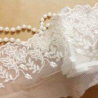 【hot】！ 10 yard/lot width 4.33  11cm  high quality mesh embroidered lace trim ribbon 20043L4K193