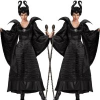 Black Queenแม่มดMaleficentเซ็กซี่สีดำฮาโลวีนคอสเพลย์มาลิฟิเซนต์Maleficentชุดเดรสแฟนซีเครื่องแต่งกาย