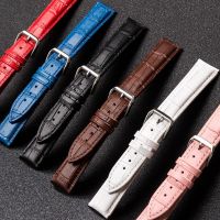 Calfskin Genuine Leather Strap Bamboo Texture Pin Buckle Style Men Women Watch Accessories 12MM 14mm 16MM 18MM 20MM 22MM 24MM 【BYUE】