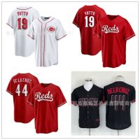 ♤℡ Large size retro Reds jersey reds baseball uniform 44 19 VOTTO red new T-shirt blank short sleeves