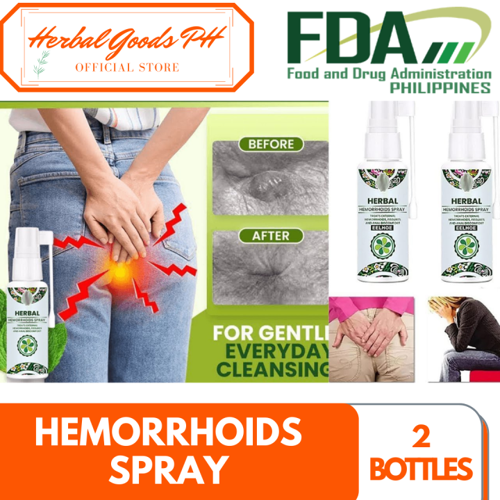 2 BOTTLES Hemorrhoids spray Effective in 3 days Reduces Hemorrhoid Pain