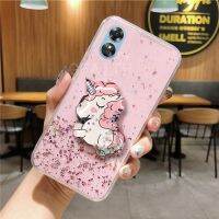 เคส OPPO A38 A78 A58 NFC 4G 2023ใหม่ OppoA78 OppoA38ระยิบระยับท้องฟ้าเต็มไปด้วยดวงดาวพร้อมที่ยึดการ์ตูนน่ารักยูนิคอร์นฝาครอบกันกระแทก