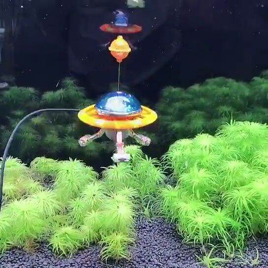 Floating Ufo Ornament Artificial Simulation Layout Prop Aquarium Fish
