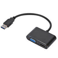 USB เลี้ยว HDMI+VGA อะแดปเตอร์โน้ตบุ๊กสองพอร์ตในหนึ่งเดียวรองรับเอาต์พุตพร้อมกัน usb3.0 เลี้ยว hdmi