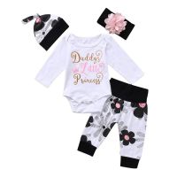 3PCS Newborn Baby Girls Sets Flower Letter Printed Romper + Flower Pants + Cute Leggings Hat Outfits Clothes Set Spring Autumn  by Hs2023