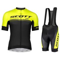 2023 SCOTT Cycling Jersey Set Cycling Bicycle Suit Bicycle Short Sleeve Cycling Clothing Bike Maillot Cycling Jersey Bib Shorts