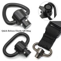 2pcs New Swivel Shoot Slings Black Metal Rings Quick Release Buckle Elastic QD Ring Rotating Buckle Hunting Buckle Cable Management