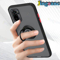 Jingsanc เคสโทรศัพท์หรูหราสำหรับ Xiaomi Redmi Note 10 4G/10S/10 Pro Max/ Note 10 5G พร้อมห่วงขายึดแบบรัดเคสด้านหลัง PC + ซิลิโคนโปร่งแสงกันกระแทก