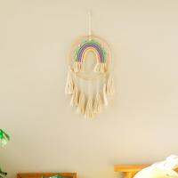 ผ้าปูแต่งพู่ที่มีสีสัน Meriglare,แขวนผ้าม่านติดผนัง Macrame,ฉากหลังหอพักแต่งงานรูปทรงเรขาคณิต,ตกแต่งพู่ศิลปะห้องรับแขกห้องนอนเก๋ไก๋ทันสมัย