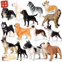 สัตว์จำลองสุนัขรุ่น Golden Haired Dog Teddy Bulldog Koki Collie Shiba Inu เครื่องประดับรถยนต์สัตว์เลี้ยงของเล่นพลาสติกตุ๊กตาสัตว์