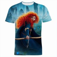 New Disney T-Shirts Brave Cartoon Anime 3D Print Streetwear Men Women Casual Fashion Oversized T Shirt Kids Boys Girls Tees Tops