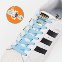 【LZ】┋  1 par elásticos cadarços de sapato desodorante plana sem laços anti-mosquito sapatos preguiçosos laço redondo metal bloqueio borracha bandas