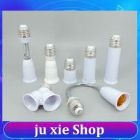 JuXie store 65mm 95mm 14cm Flexible AC E27 To 2 E27 bulb Base power Socket plug Converter LED Light Lamp  Extender Holder E27-E27 Adapter