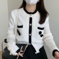 KUSAHIKI Korean Chic Hit Color Knitted Sweater Long Sleeve Single Breasted O-neck Knitwear Sweet Bowknot Pockets Cardigan 6X740