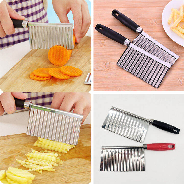 Corrugated Knife, Stainless Steel French Fries Cutter, Potato