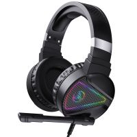 Wired Gaming Headset with 7.1 Surround Sound Band Noise Reduction Microphone and Rgb Light for Pc Ps4 USB