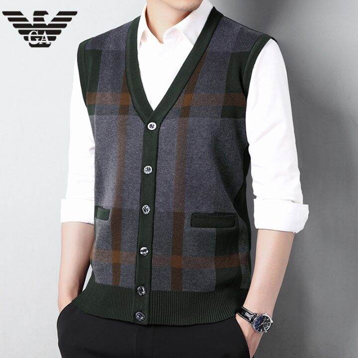 codtheresa-finger-mens-sleeveless-knitwear-autumn-fashion-casual-tops-plaid-style-sweater