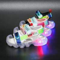 Summer Boy Toddler Letters Colorful Led Light Baby Girl Wear-resistant Kids Fashion Luminous Sandals Shoes