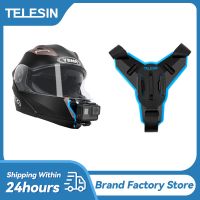 TELESIN Motorcycle Helmet Strap Mount for GoPro Hero 11 10 9 8 7 6 5 Black Insta360 One R DJI Action 2 Helmet Holder Accessories