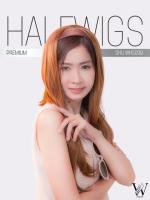 HALFWIGS  ฮาฟวิกคาดผมผ้าทรงยาวตรง สีทองส้ม ความยาว 65 cm. วิกผมไหมเกาหลีเกรดพรีเมียม WH5039