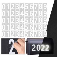 ㍿♧ Car Digits Numeral Car Or House Door Street Address Mailbox Number Room Gate Vinyl Decal Reflective White Stickers