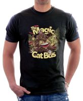 เสื้อยืดพิมพ์ลาย My Banour Totoro Magic Cat Bus สีดำ9706