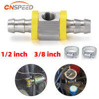 CNSPEED Stainless Steel 12 "38" Fuel Line Pressure T‑Fitting Adapter For Fuel Pressure Gauge Sensor Barbed Push Lock Adapter